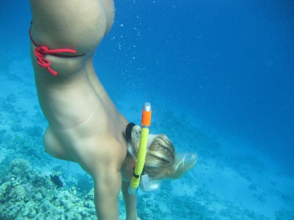 Underwater gopro girl