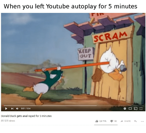 Donald duck gets anal minutes