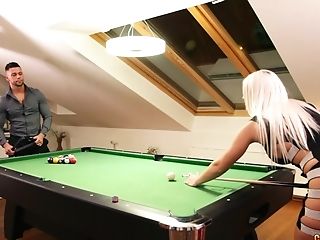 Hardcore black fuck pool table