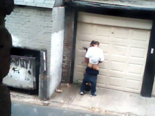 best of Caught alley couple back gets