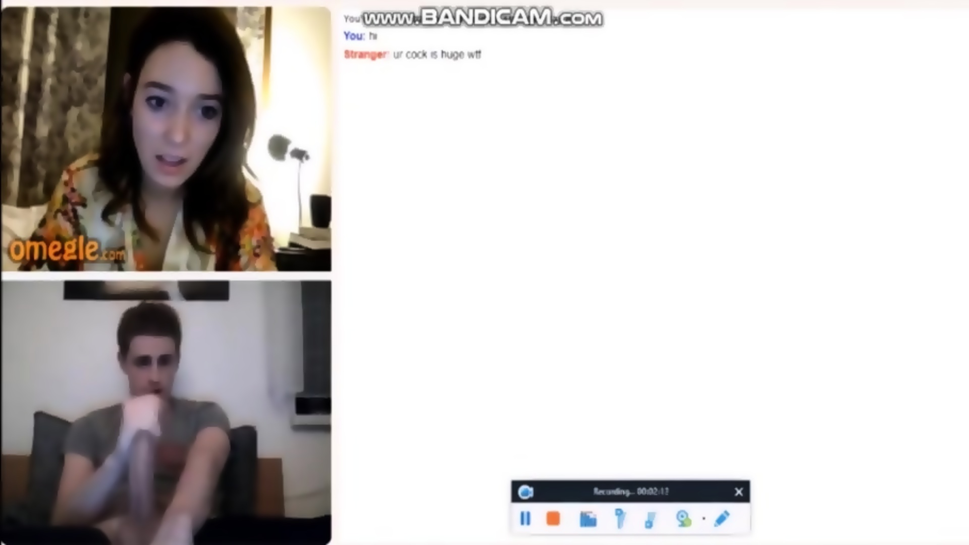 Omegle girl flashes her big