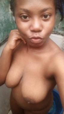 Black girl with saggy boobs