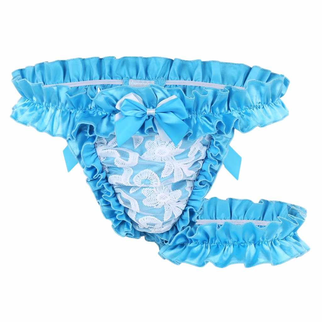 best of String bikini satin panties blue