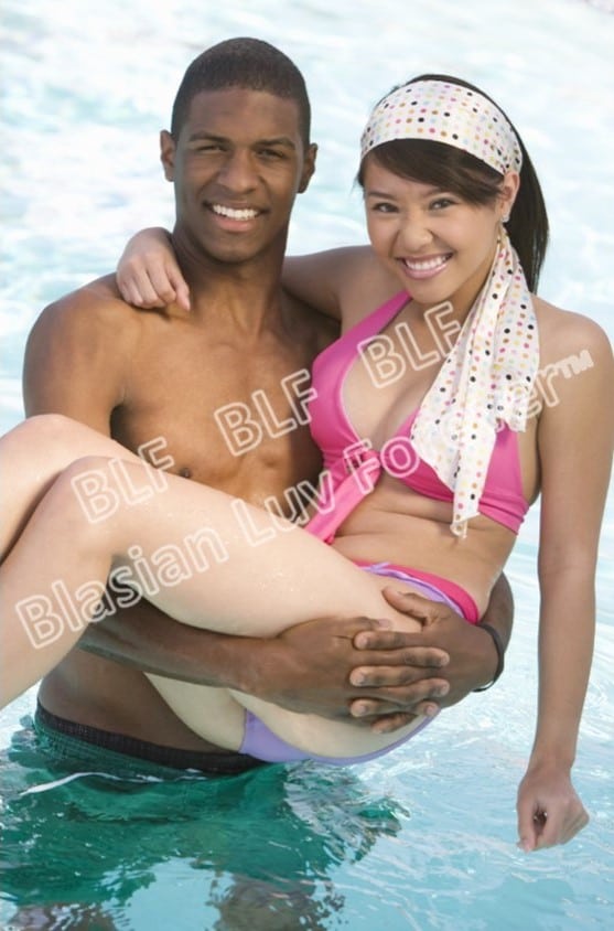 Blasian couple asian black women
