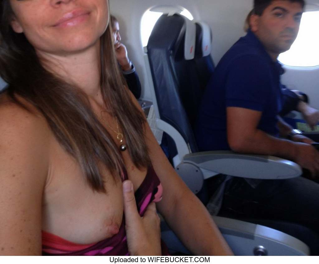 Flash tits plane full people