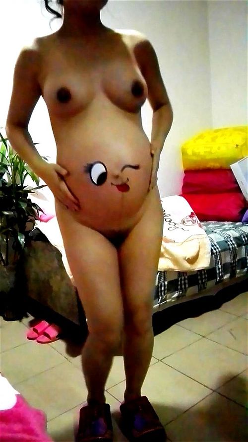 Pregnant girl strip tease naked