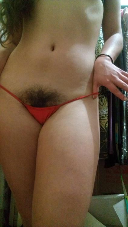 Thong Hairy Pussy