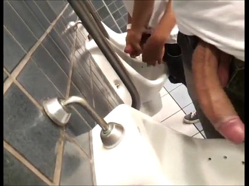 Automatic reccomend goes very public stroking bathroom