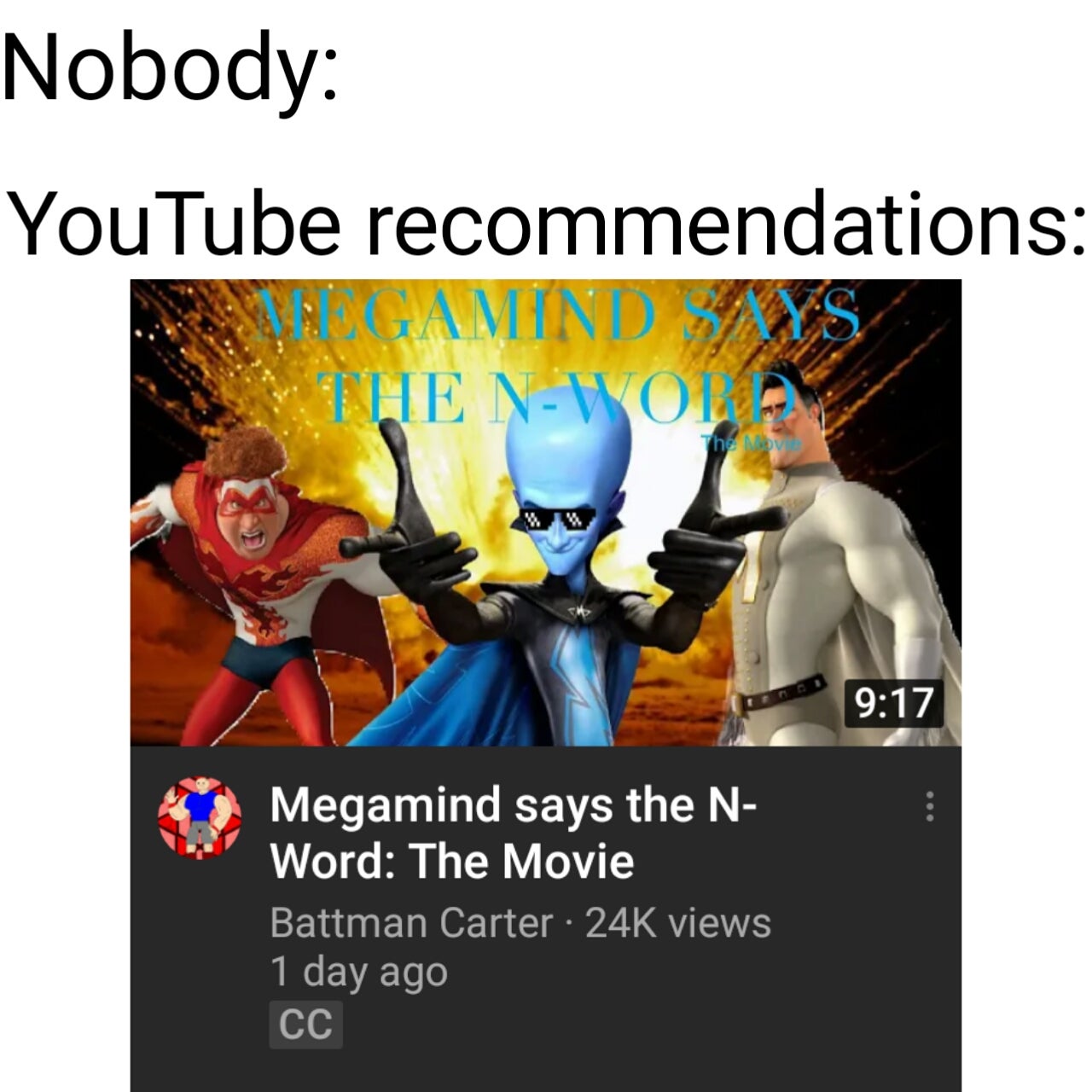 Hound D. reccomend megamind says word part