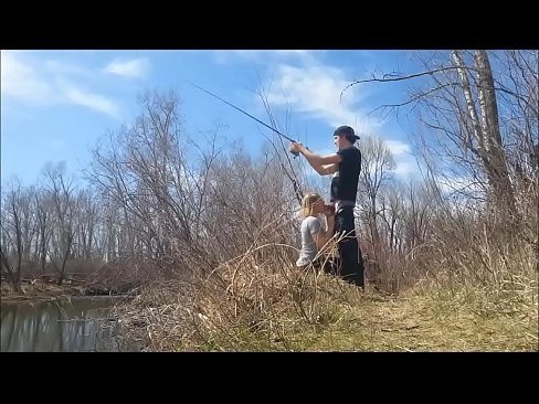 Mom gives blowjob while fishing