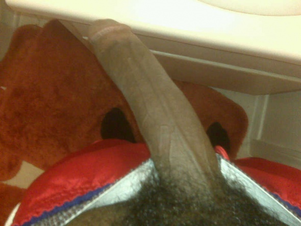Playing with long hard black cock