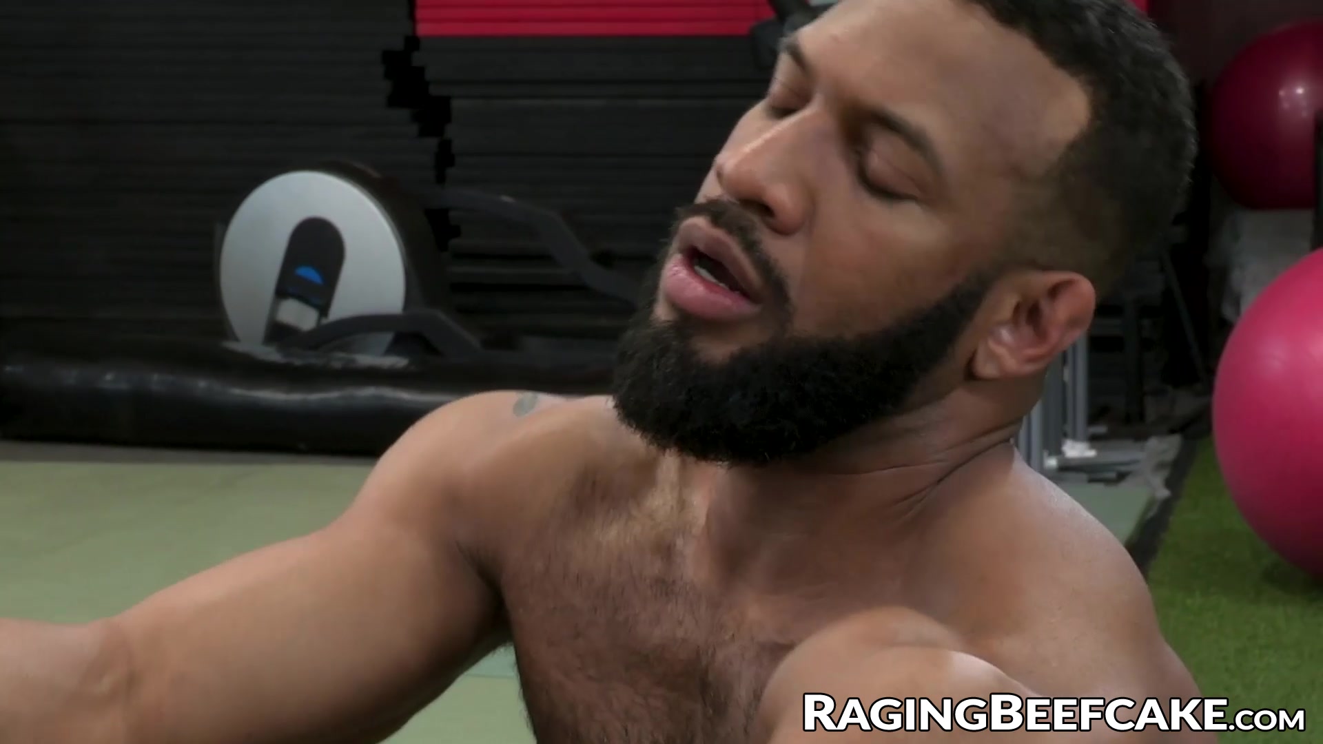 Watching muscular bearded fuck from