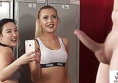 Women masturbate the locker room